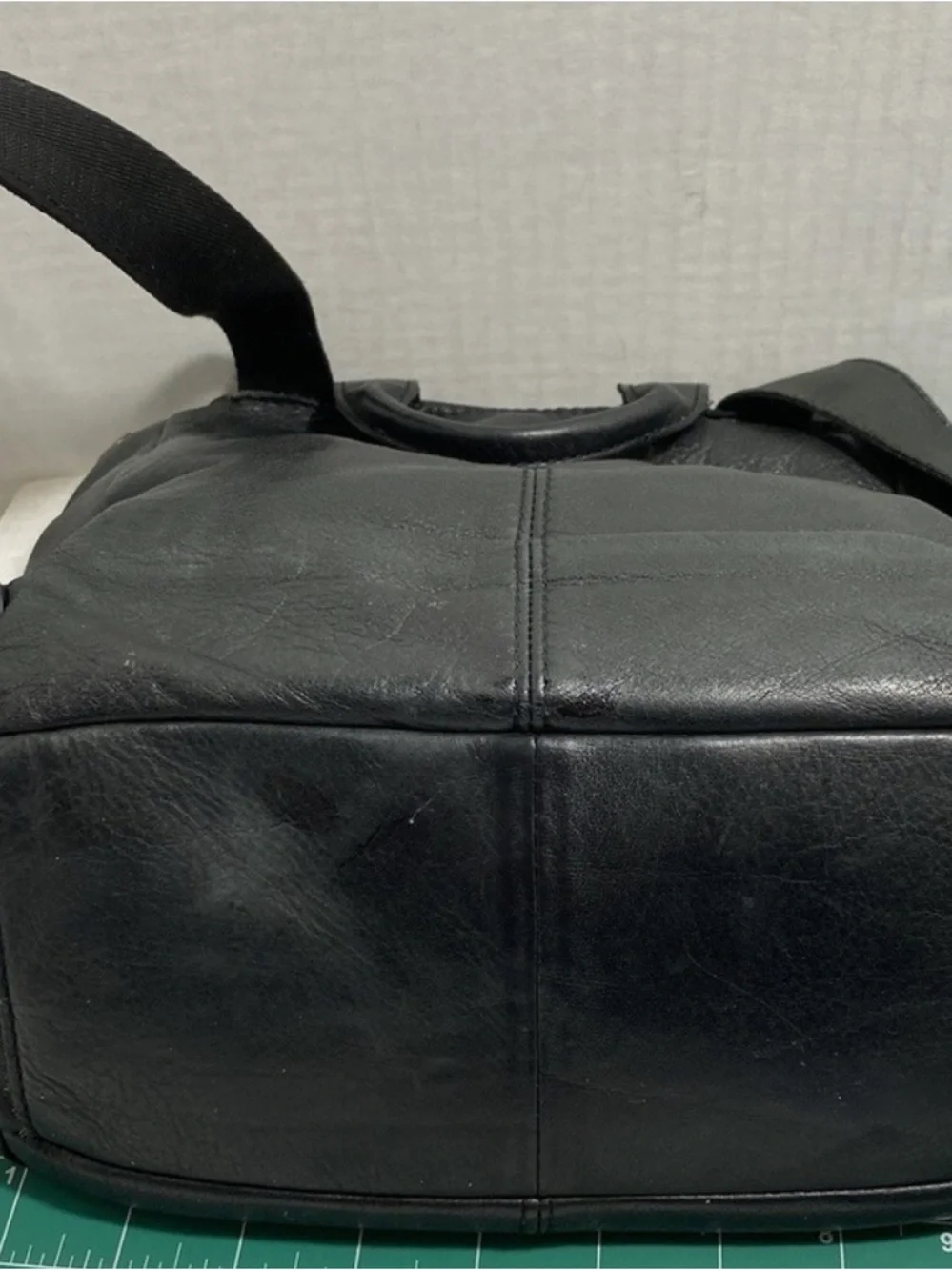American Leather Co Genuine Super Soft Leather Backpack Black Top Sides Snaps